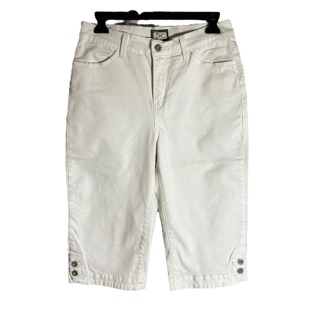 Levi Strauss 512 White Denim Capri Slimming Pants Size 8 - Picture 2 of 9